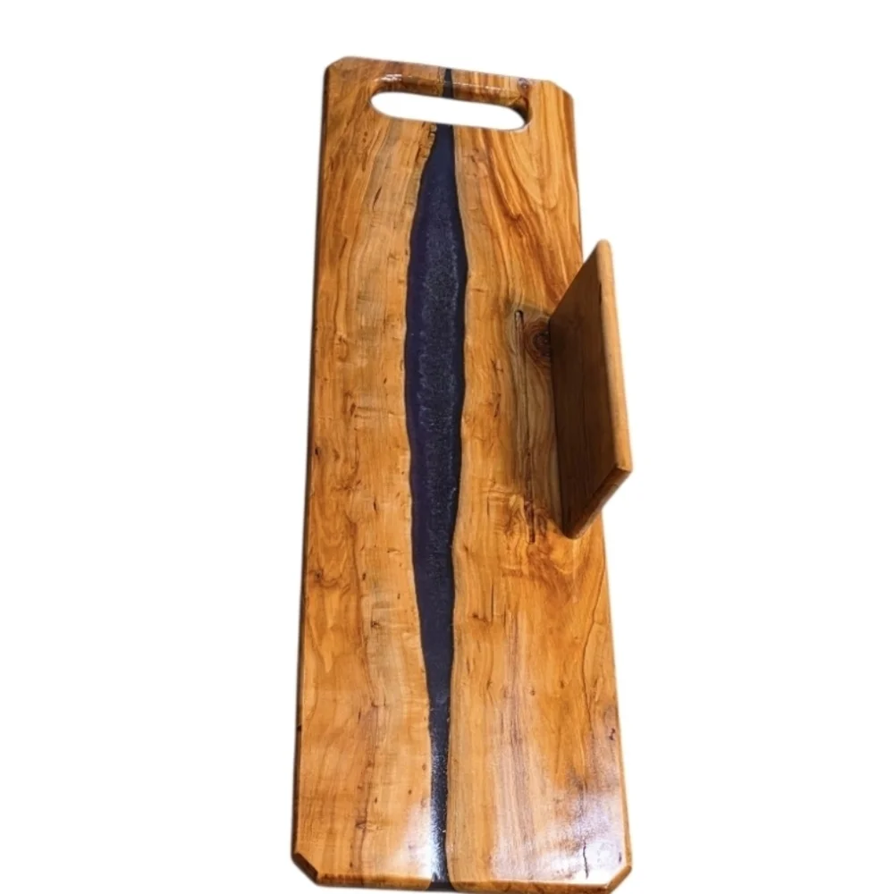Bath Board- Apple Wood W/ Violet Accent
